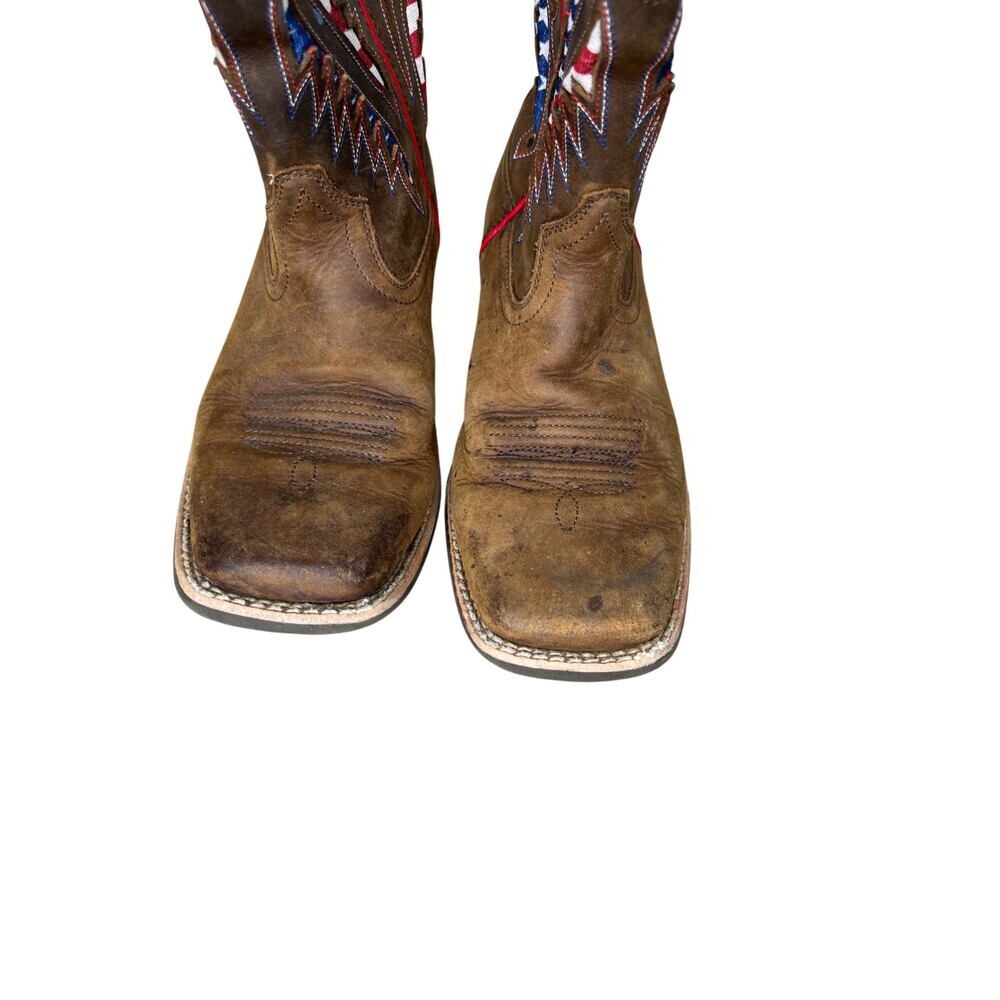 Ariat Kids Quickdraw VentTEK Patriotic American Flag Western Boots Size 4 - Picture 5 of 10